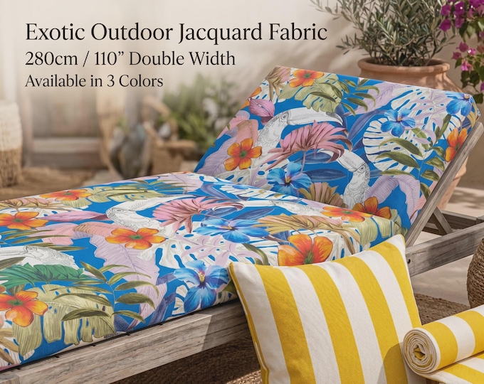 3 Colors Exotic Outdoor Jacquard Upholstery Fabric | 280cm - 110 inches Double Width
