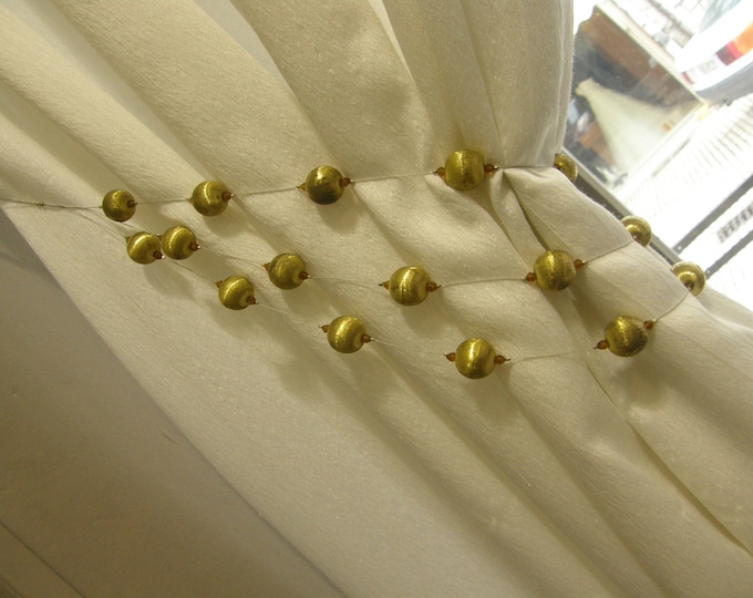 Gold Triple Embrasse Metallic Curtain Tiebacks|1 meter length|Curtains Triple Metallic embrasses drapes Holdbacks