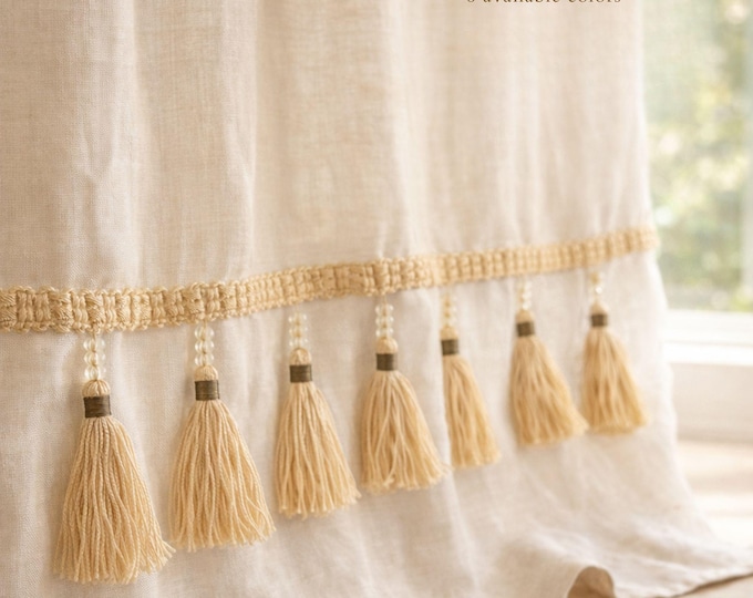Extra Long Tassel Fringe Trim 11cm (4.33") | Luxury Curtain Fringe with Tassels | Upholstery & Drapery Trim | Elegant Home Decor