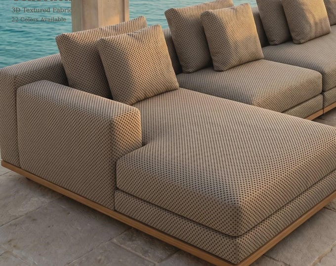 3D Textured Outdoor Modern Upholstery Fabric | 140cm-55" Width | 18 Vibrant Color Options | Sold by the Meter