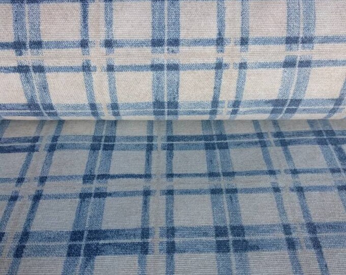 Checks 100% cotton loneta printed decoration fabric|Double Height 280cm/110inches