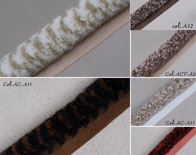 Luxury Chenille Speckled Piping Trim 17 mm (0.67") – Soft Velvet-Feel Upholstery Cord for Cushions, Pillows & Premium DIY Projects