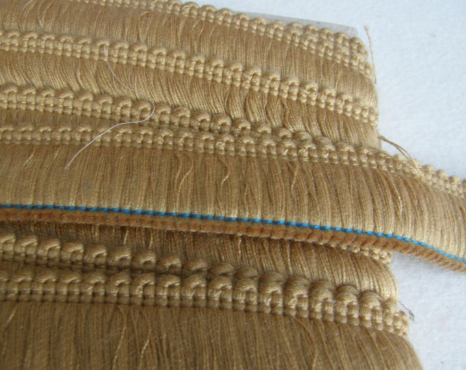 Beige Gold Brush Fringe Trim | 4cm - 1.57 inches width brush fringe trim by the meter