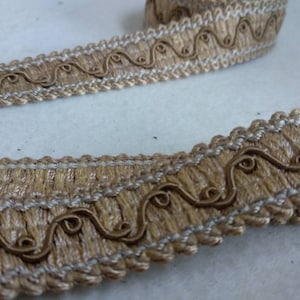 Finiture con frange intrecciate larghe 2 cm/finiture in oro beige decorazione con frange e passamanerie alla moda