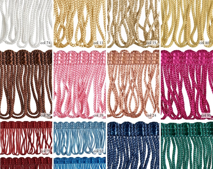 65 Colors Rayon Double Weld Bullion Fringe Trim | 4 cm - 1.57 inches height | Sold by the meter