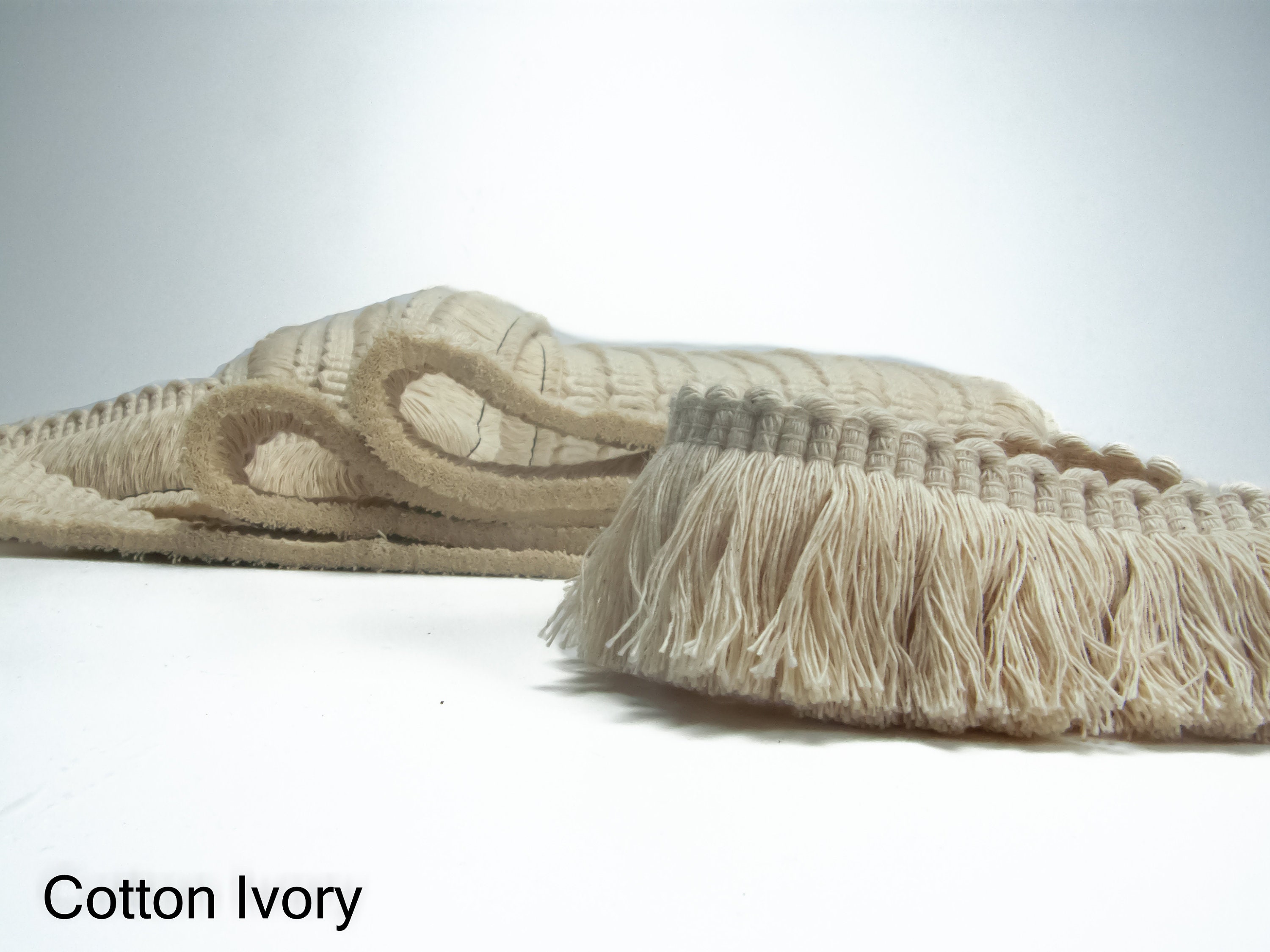 Natural Ivory 100 Cotton brush fringe trim 4 cm1.57 inches wide brush trims