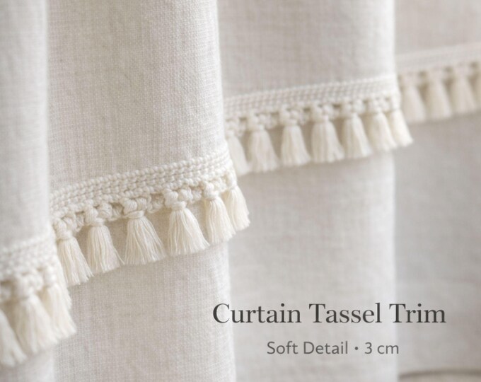 Curtain Tassel Fringe Trim 3cm (1.18") | Drapery Edge Trim | Short Fringe for Curtains | Decorative Curtain Border\41  colors available