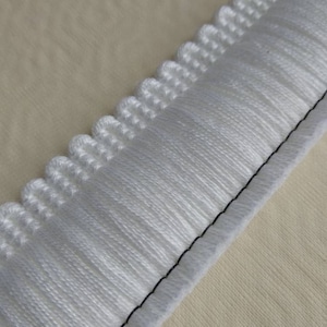 White Brush Fringe Trim | 4 cm - 1.57 inches width fringe trim by the meter