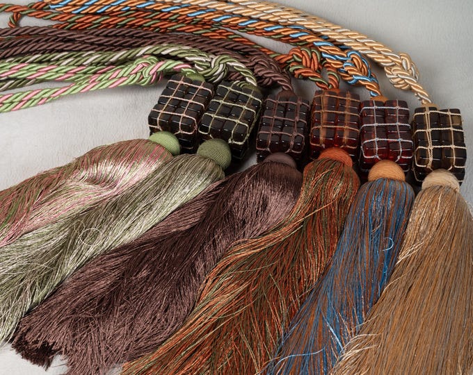 Luxury Dice Tieback with Beads | Modern Curtain Holdbacks