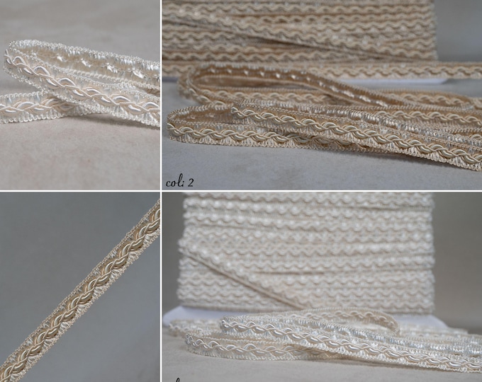 1.2 cm - 0.47 inches gimp braid upholstery trim | Sold by the meter (39"/1.09yards)