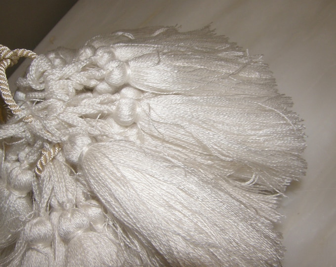 White Key Tassel Trim | 9cm - 3.54 inches Height Tassel Trimmings