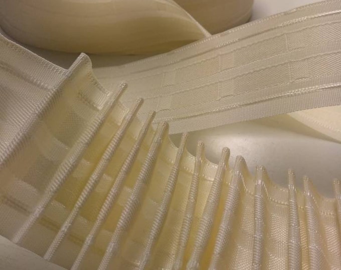 Ivory Continuous Pleated Curtains Tape|6.5 cm wide multi slot back|pleat curtains tape sewing craft product|shirring tape pinch pleat