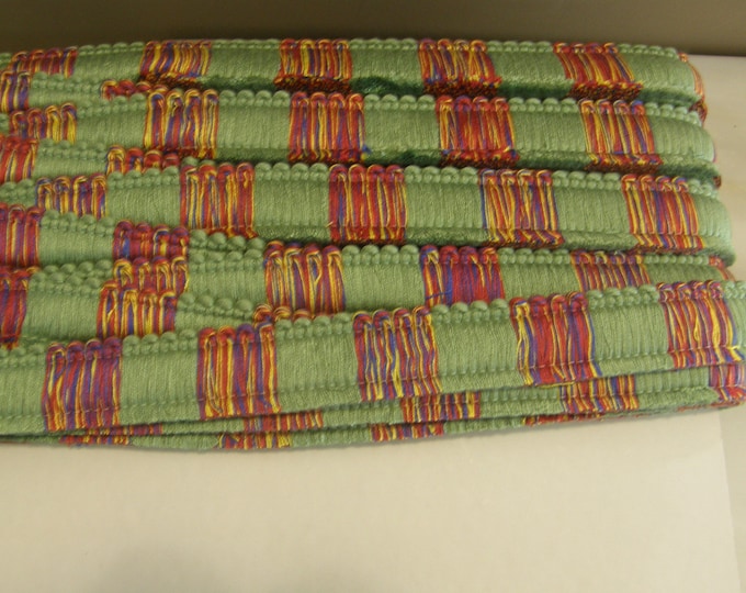 Green - Multicolor brush fringe trim/4cm width decoration brush fringe trimming