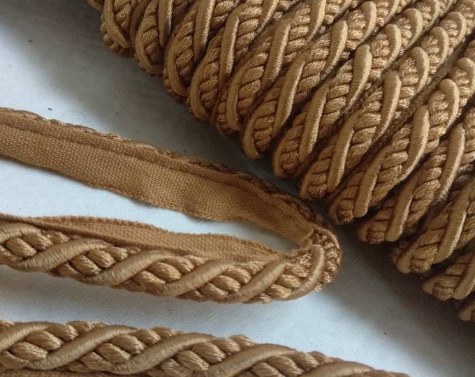 9mm-0.35" Flanged Piping Cord| Gold Upholstery Trim by the meter (39"/1.09yards)