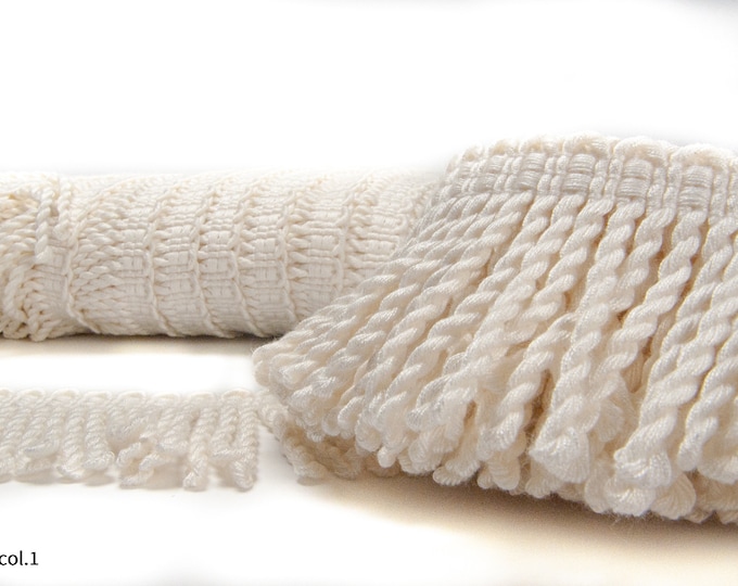 7cm(2.75")  or 11cm(4.33") Relax Bullion Fringe | Offwhite Bullion Fringe Trim | Sold by the meter
