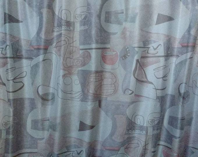 Sateen printed geometrical design colorfull curtain fabric |Double Height 300 cm/118 inches
