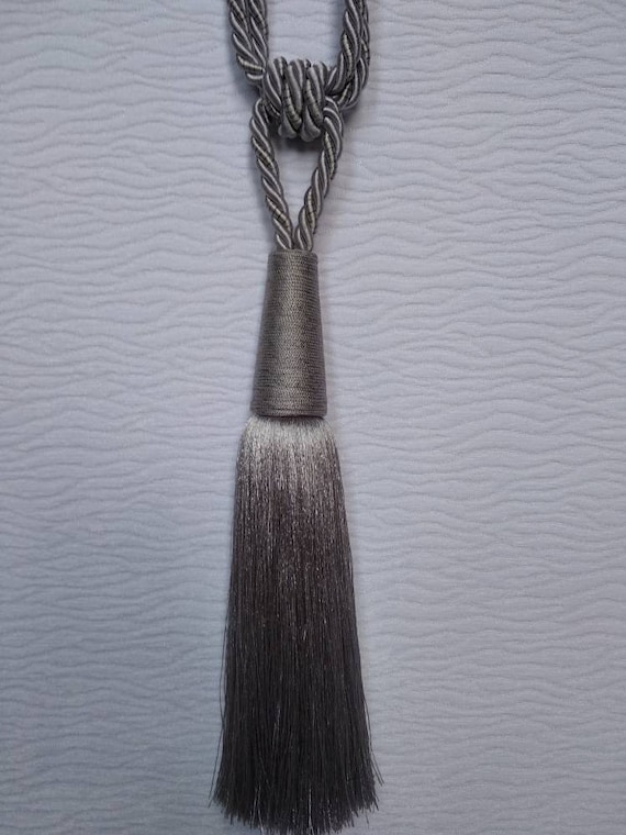 Silver Grey Modern Tiebackscurtain Tie Backs Modern Tassel Etsy
