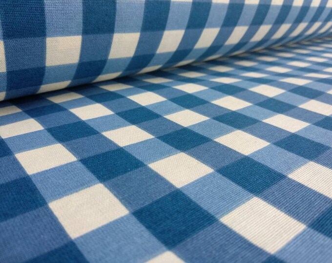 Checks 100% Cotton Loneta Printed Decoration Fabric | Double Height 280cm-110inches
