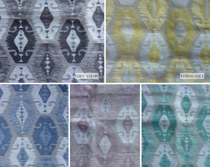 Ethnic Chenille Upholstery Fabric | Double Height 280cm-110inches Decoration Upholstery Fabric Sold by meter (39"/1.09yards)