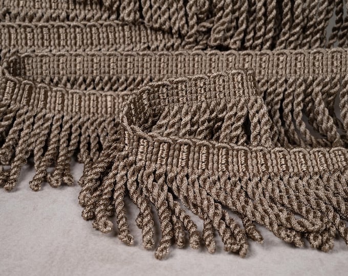 Sand Oil  Rayon Upholstery Bullion Fringe Trim | 10cm - 3.93 inches