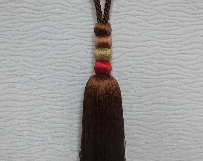 Brown Beige Red Tassel Tiebacks|Curtain tie backs.Modern Tassel Hold backs