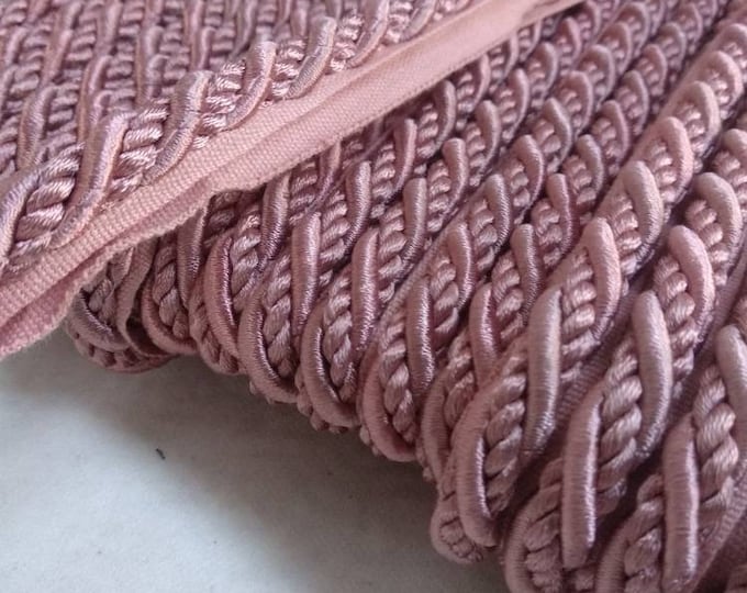 9mm-0.35" TSE Rayon Twisted Flanged Piping Cord | Rust Pink Upholstery Piping Cord by the meter