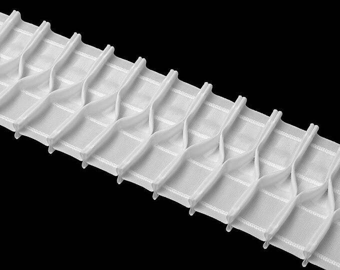White X Type Pleated Curtains Tape |9.5cm (3.74") wide multi slot back | X Type pleated curtains tape, sewing craft product, shirring tape