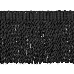 12cm (4.72&quot;) 100% Cotton Bullion Fringe Trim | Black  Bullion Fringe Trim | Sold by the meter