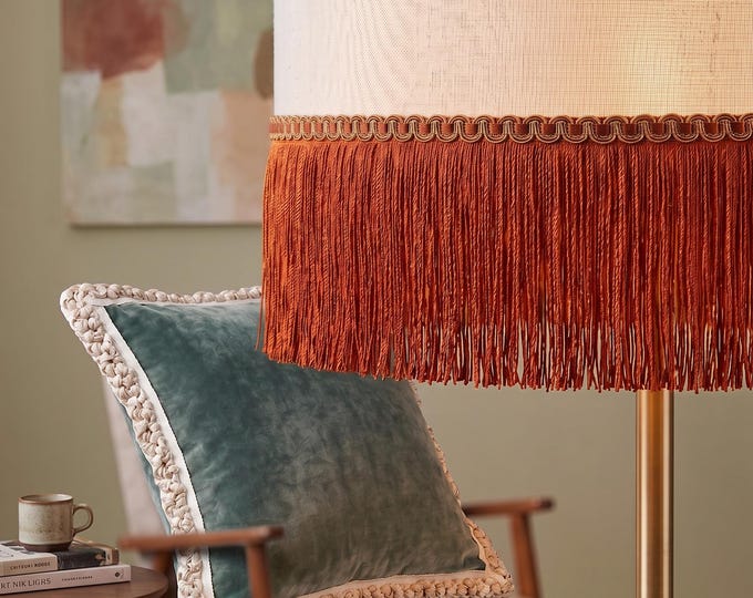 Rust Orange Chainette Fringe Trim – 10cm / 4" Decorative Fringe for Lampshades, Curtains & Cushions | Upholstery Trim