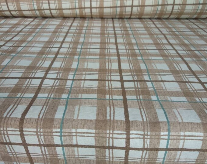 Checks 100% cotton loneta printed decoration fabric|Double Height 280cm/110inches