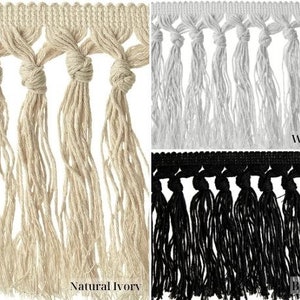 Knotted 100% Cotton Tassel Fringe | 14 cm - 5.52 inches cotton  tassel fringe