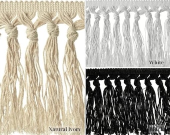 Knotted 100% Cotton Tassel Fringe | 14 cm - 5.52 inches cotton  tassel fringe
