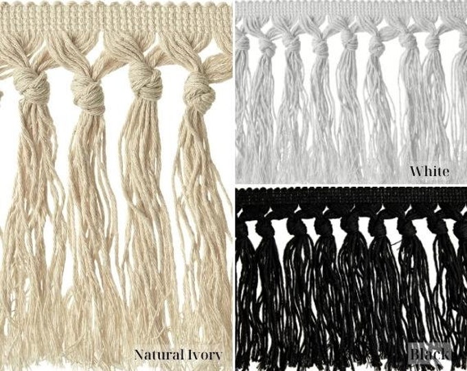 Knotted 100% Cotton Tassel Fringe | 14 cm - 5.52 inches cotton  tassel fringe