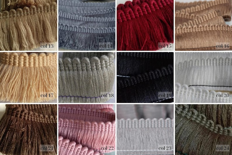 40 Colors Brush Fringe Trim 4 cm 1.57 inches width rich brush fringe trimming by the meter image 3