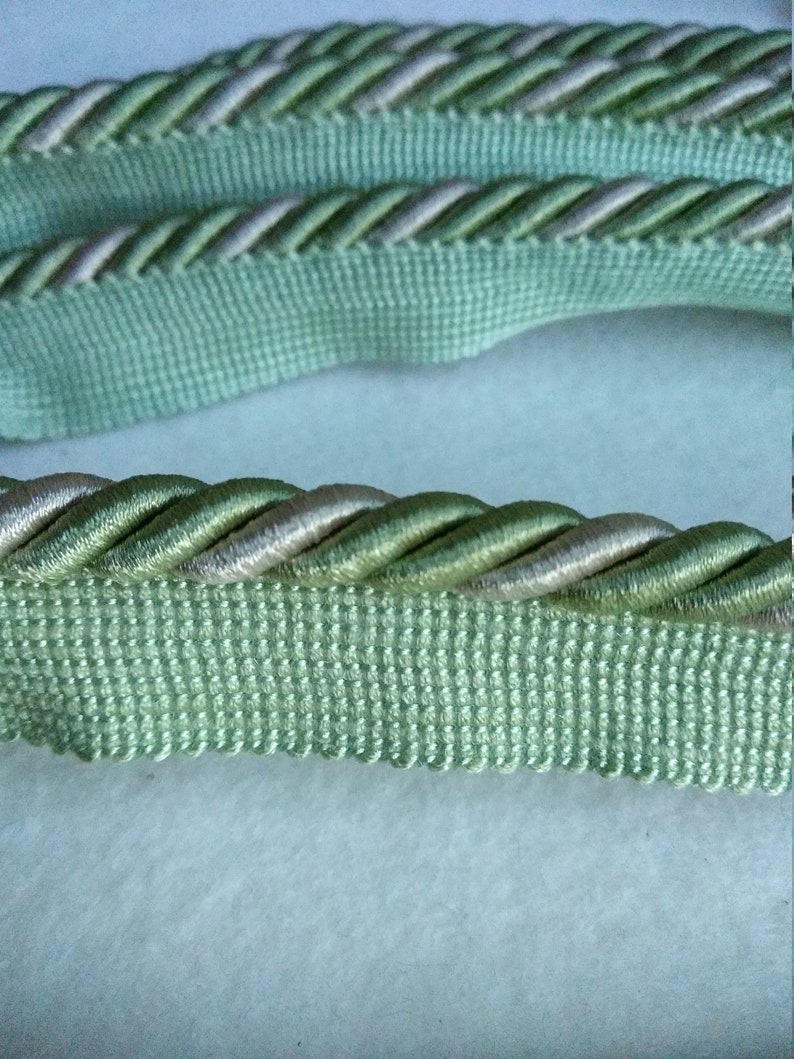 Greenlight green flanged piping cord with lip8mm thick lipped flanged