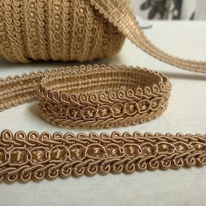 Passamaneria con frange intrecciate in oro antico / 1,8 cm - 0,71 pollici
