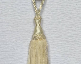 Ivory organza Modern Tiebacks|Curtain tie backs.Modern Tassel Hold backs