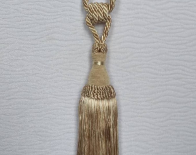 Brown Ivory Modern Tiebacks | Curtain tie backs.Modern Tassel Hold backs