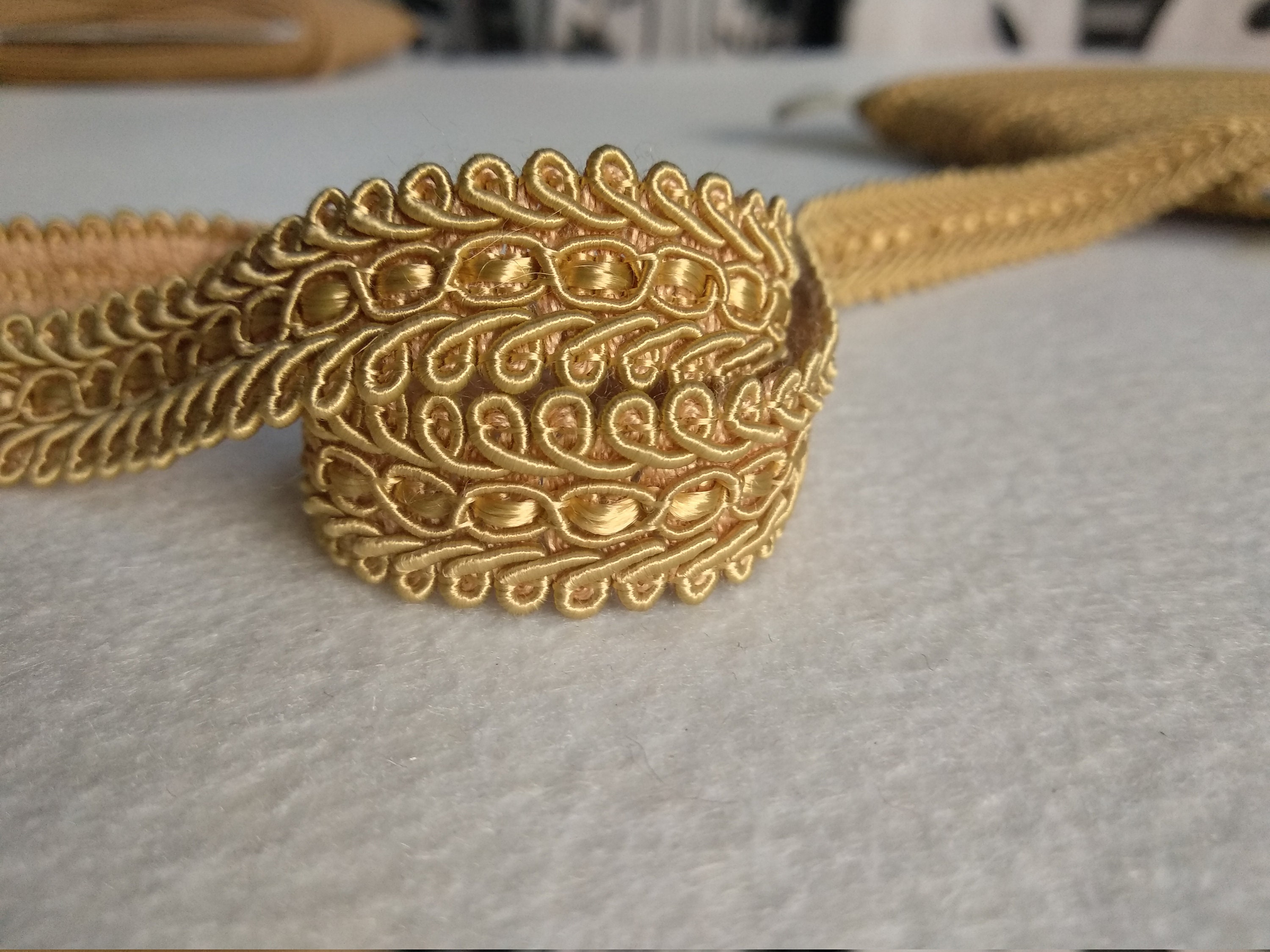 Yellow Gold Braid Fringe Trims 1.8cm - 0.71 inches gimp braid