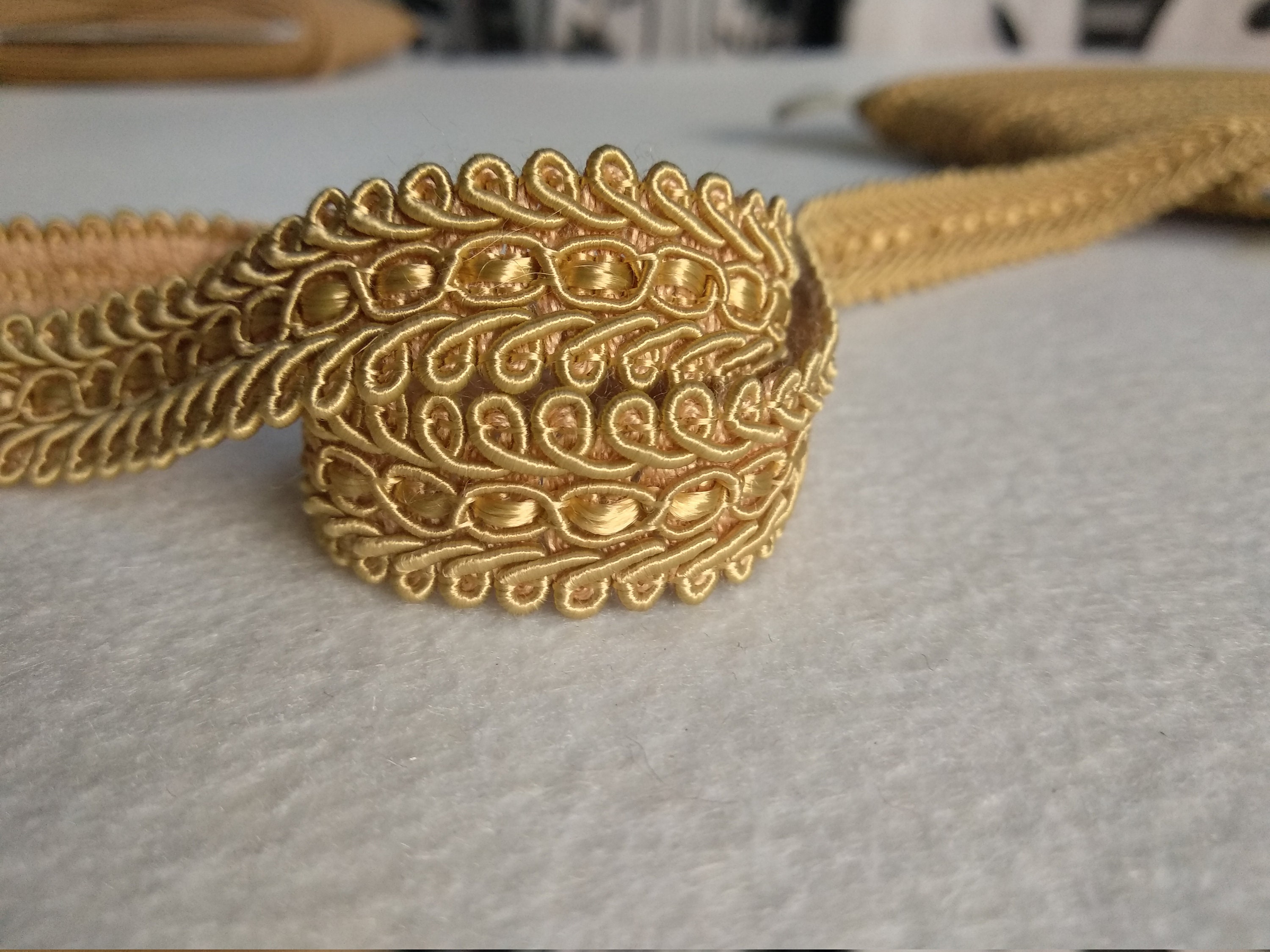 Yellow Gold Braid Fringe Trims 1.8cm - 0.71 inches gimp braid upholstery  trim