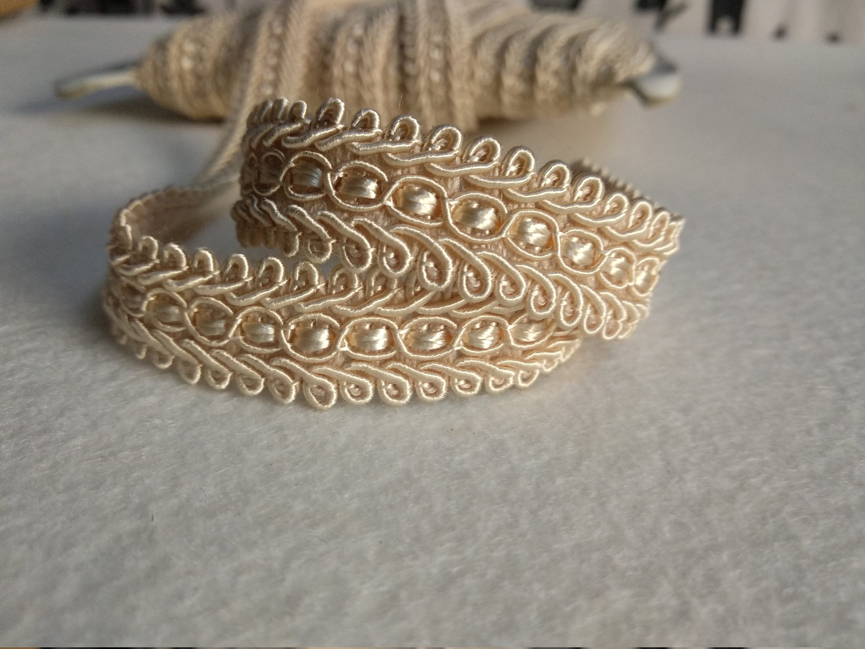 Ivory Braid Ivory Beige Braid Fringe Trims|1.8cm - 0.71 Inches Gimp Braid ...