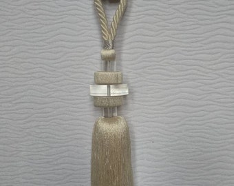 Ivory plexiglass Modern Tiebacks|Curtain tie backs.Modern Tassel Hold backs