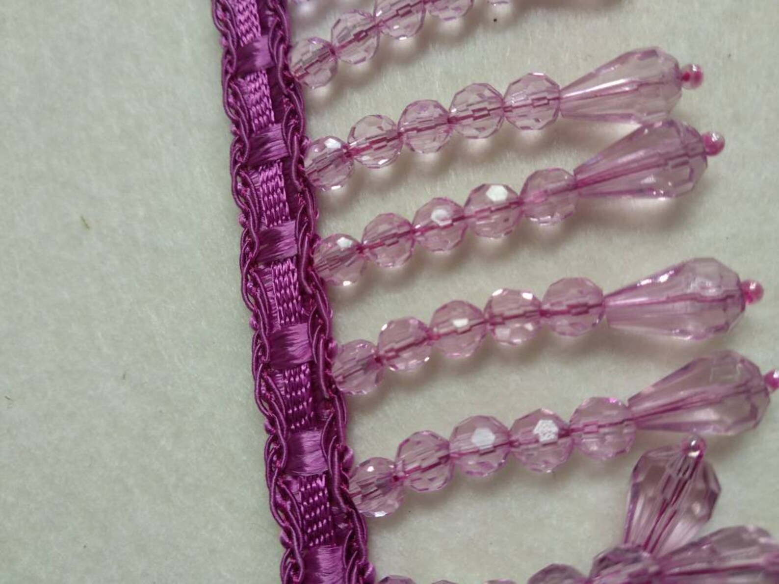 Purple beads fringe trimming/5 cm height home decor fringe Etsy