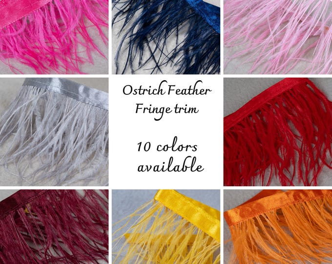 Ostrich Feather Fringe trim /8cm-3.14'' inches /Fringe Trim | Ostrich Feathers/ 10 available colors, feather decoration/ sold by meter
