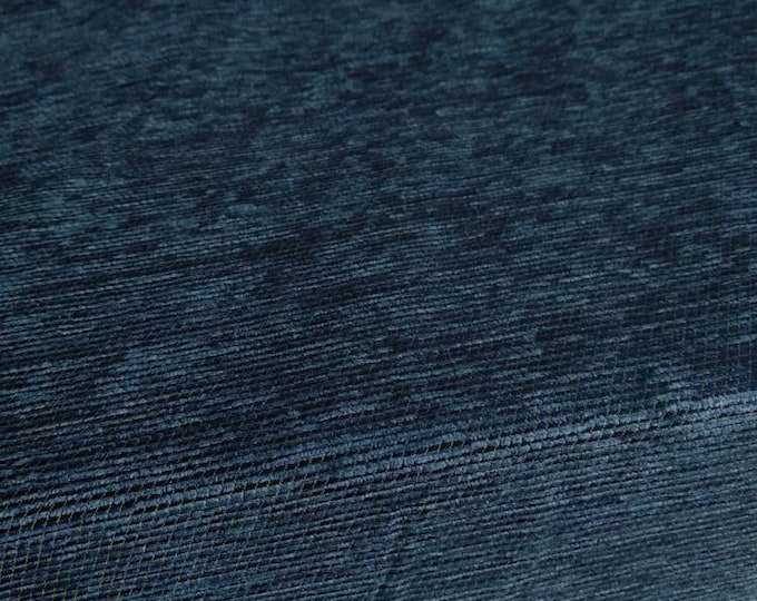 Blue Chenille Upholstery Fabric | Double Width 280cm-110inches | Sold by meter (39inches/1.09yards)