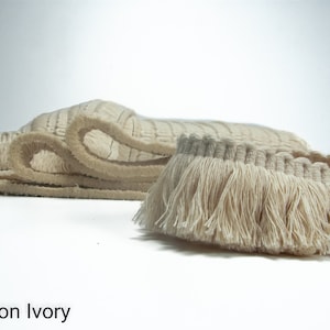 Natural Ivory 100% Cotton brush fringe trim| 4 cm-1.57 inches wide brush trims