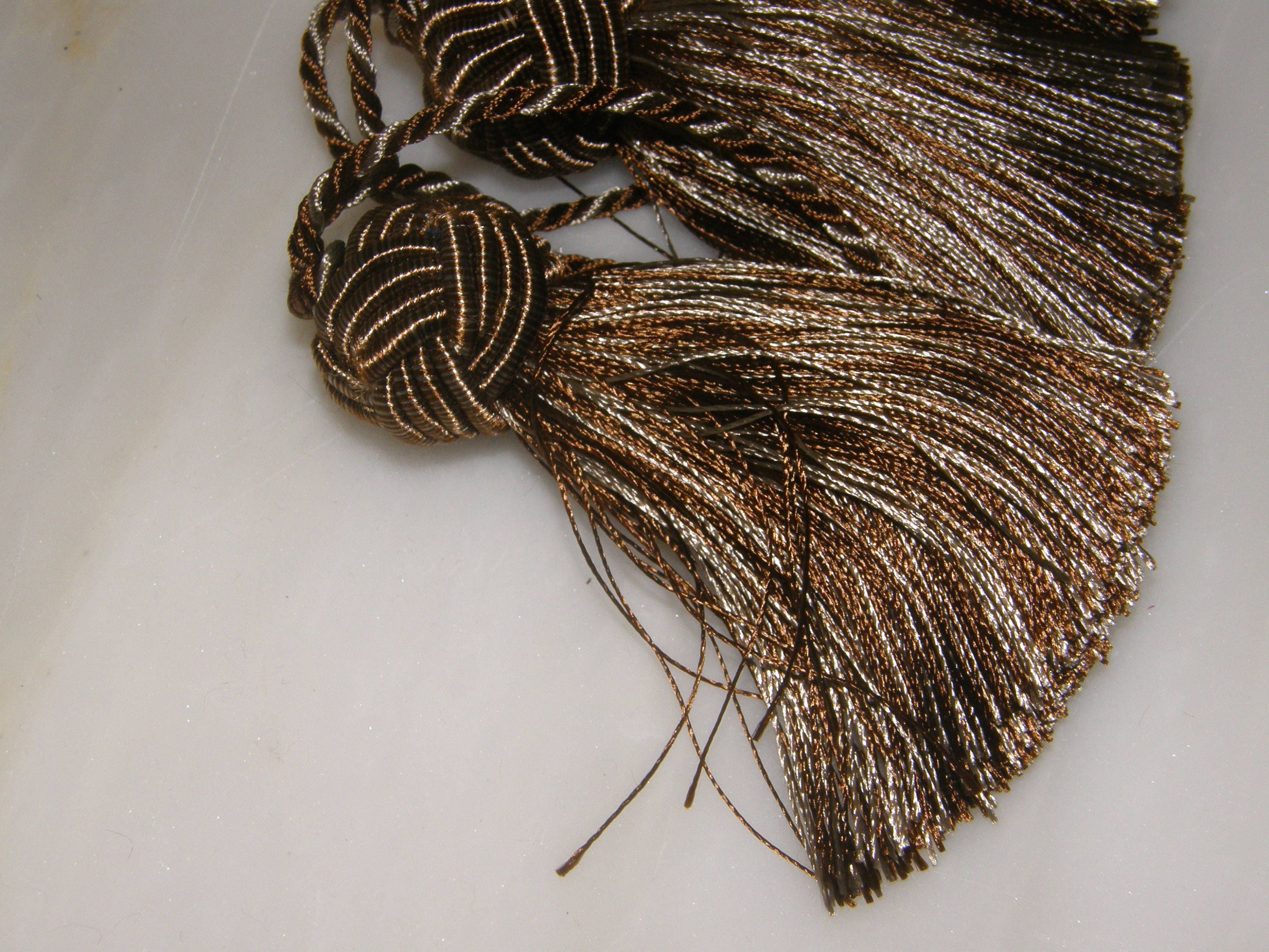 Brown Key Tassel Trim 8cm 3.15 inches Knot Cap Decorative Tassel