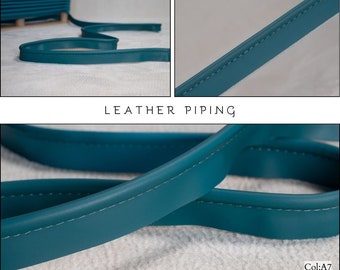 Leather Blue Piping cord|5.5mm-0.22" Flanged Piping|Upholstery Gimp Trim