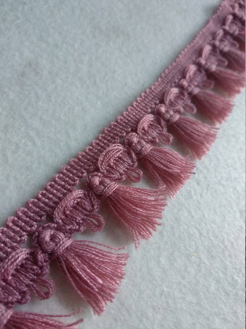 Pink Tassel fringe trim3 cm 118 inches width grey tassel Etsy