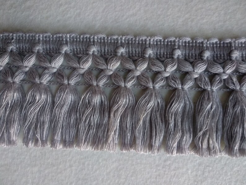 Gray Tassel Fringe Trim 8 Cm 3.15 Inches Trims Tassel Etsy